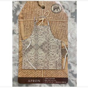 Michel Design Works Chef's Apron Earl Grey Damask Pattern 31" x 27" One Size